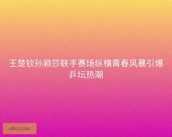 王楚钦孙颖莎联手赛场纵横青春风暴引爆乒坛热潮